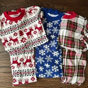 Hanna Andersson Red and Blue Pajama Sets Cozy Winter Sleepwear